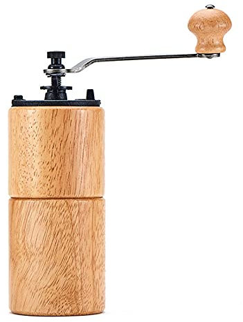 HWSY Molinillo de café Manual de Madera Molino de café de Rebabas cónicas en Grano para Espresso Fino Grueso Ajustable portátil para Viajes en casa Oficina, marrón Interesting