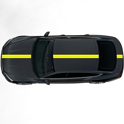 hauptsachebeklebt Viperstreifen glänzend - 2 STK. 5 x 400 cm - Neongelb Rennstreifen, Aufkleber, Rallystreifen - ohne Übertragungsfolie - Tuning - Viper - Racing - Zierstreifen