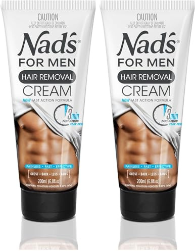 Nad's for Men Hair Removal Cream, Depilatory Cream for Chest, Back, Legs & Arms, 200ml (Pack of 2)