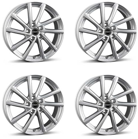 4x Borbet Felgen V 7.0x18 ET38 5x110 crystal silver kompatibel mit Opel Adam Astra Corsa Meriva-B Vectra Zafira