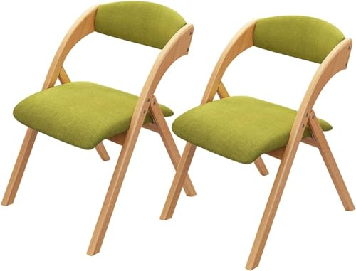 Holz-Klappstuhl mit Rückenlehne – Tragbarer Klappstuhl aus Holz mit gepolsterten Sitzen für bequemes Essen, Heimbüro-Schreibtisch oder Arbeitsstuhl