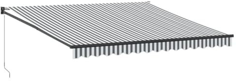vidaXL Markise Einziehbar, Gelenkarmmarkise Wandmontage, Sonnenmarkise für Garten Terrasse, Balkonmarkise, Anthrazit Weiß Stoff Aluminium