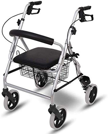 Für Senioren Rollator Rollator Mit Sitz Und Rädern, Zusammenklappbarer Tragbarer Rollstuhl Für Senioren, Mit Großem Aufbewahrungskorb wwyy