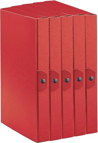 Esselte C24 EUROBOX 390324160 Förvaringsprojekt, Knappstängning, 4 cm, Röd, 5-pack, 390324160