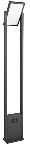 Trio Leuchten LED Außen Wegeleuchte Malawi 453769142, Aluminium Druckguss Anthrazit, 5 Watt LED, Hybrid Solar/Netzbetrieb, Dämmerungssensor, Bewegungssensor