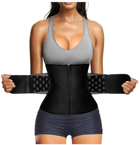 GOOPEEG Bauchweggürtel Stretch Hose Taille Trainer Gürtel Bauch Kontrolle Taille Cincher Trimmer Sauna Schweiß Abnehmen Body Shaper Workout Bauchweg Mieder(M)