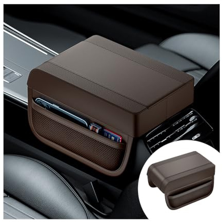 JNNJ Auto Bracciolo Copertura Scatola Di Sedile Accessori Protezione Interna, Cuscino Di Supporto In Schiuma Per Bracciolo Auto, Copertura Impermeabile Del Protettore Del Bracciolo Dell'auto(Marrone)