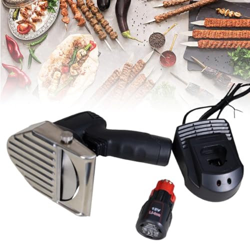 LFfwynog Affettatrice elettrica per Kebab, Coltello per Kebab Senza Fili con 2 Lame, Spessore Regolabile da 0 a 8 mm, 80 W per ristoranti, rosticcerie, Snack Bar