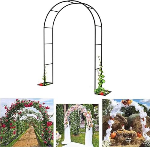 WCQSYY Extérieur Arche De Jardin en Métal Résistant Aux Intempéries pour Le Soutien des Vignes, Décoration De Jardin, Plantes Grimpantes,Blanc,W1.4M*H2.3M