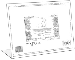 Cornice in Plexiglass da Tavolo - Porta Menu Trasparente - Portafoto da Tavolo - Espositore Pubblicitario - Espositore per Brochure, Depliant, Volantini (Trasparente, 21X29,7 cm (A4) Orizzontale)