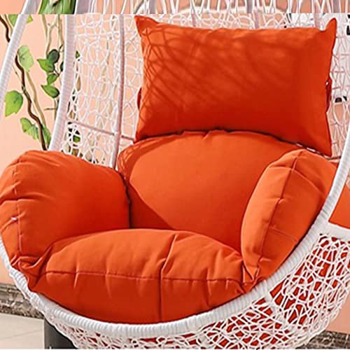 VDLLQYN Korb Stuhlmatte Nur Hängesesselkissen, Ersatzkissen for Schaukelstühle, 8 Zoll Dicke, verformungssichere Hängesesselkissen(Orange)