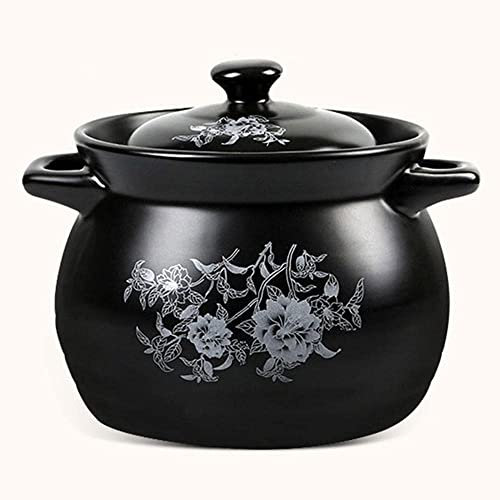 HYRTHAFSDF Pentola in Terracotta, pentola in Ceramica, pentola in Argilla, accumulo Termico, AntiGraffio e Resistente all'Usura, Facile da Pulire.-1,9L 3L
