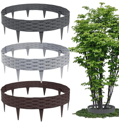 Bordure de Jardin Flexible 5m, Bordure Plastique Jardin Extérieur Durable, Idéale pour Bordures de Jardin et Parterres de Fleurs, Résistante aux Intempéries, Anthracite