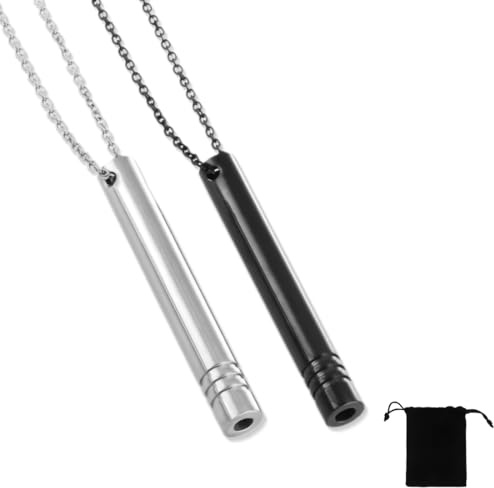 2 Pièces Collier Respiration Anti Tabac, Colliers de Respiration, Collier Respiratoire Anti-Stress, Collier pour Soulager le Stress etl'anxiété, pour Soulagez Anxiété Relaxation Méditation