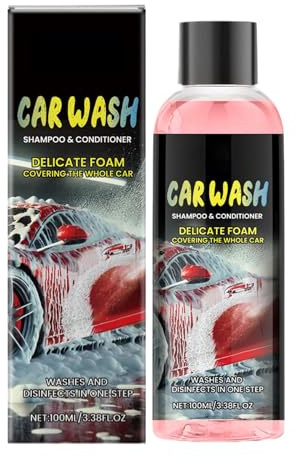 Shampoo per parabrezza, lavaggio auto, liquido detergente per veicoli, compatto e comodo, facile da usare, 3,9 x 3,9 x 12,3 cm, per camion e moto