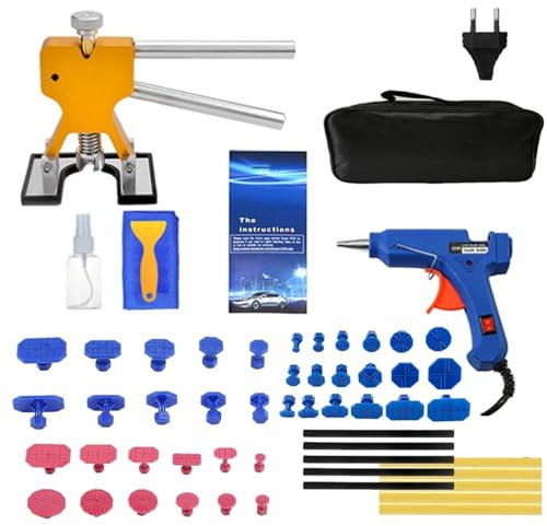 Saca Bollos de Chapa Coche,Sacabollos Coche Kit de reparación de abolladuras sin pintura for coche, herramientas profesionales, ventosa, extractor de abolladuras con pegamento, herramienta de eliminac