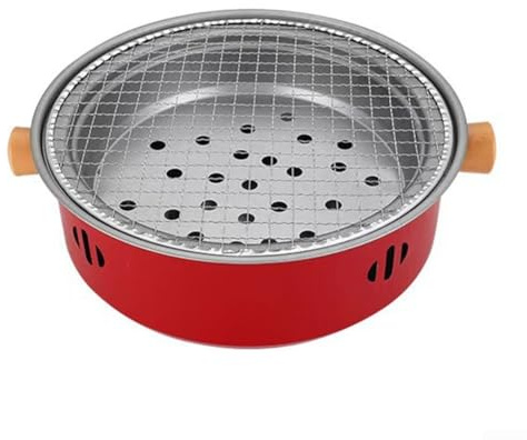 Holzkohlegrill 12 6 tragbares Design für Camping, Grillpartys und Spaß im Freien (rot)