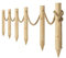 TIMBERMIK Clôture de Jardin en Bois Non Traité 6 Poteaux Ø8x120cm + 12m Corde Jute – Palissade Rustique Bois Naturel pour Extérieur Décoration Jardin Terrasse