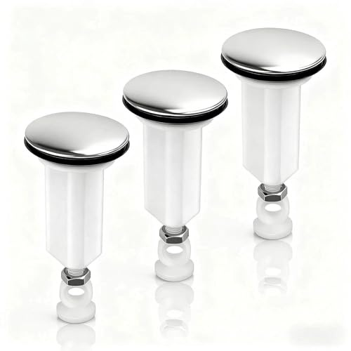 txuzong 3 Stück Abflussstopfen 34,6 mm für Waschbecken | | Höhenverstellbar & Universell Passend für 35 mm Löcher | Starker Dichtungsring gegen Gerüche & Leckagen