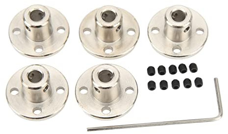 ANKROYU 5pcs Gui RC Accoppiatore dell'albero 5 mm Diametro Intenne acciaio pesante Connettore di accoppiamento della flangia RC per hardware del motore e trasmissione meccanica Col