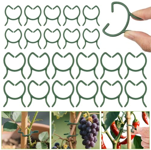 ANOMM 210 Stück Klein Pflanzenclips Grün Pflanzen Clips für Kletterpflanzen | Wiederverwendbar Pflanzenklammern,Tomaten Befestigung Clips, Gartenklammern für Unterstützen Pflanzen Gemüse Obst(M+L)