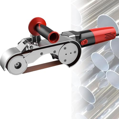 Hydravex Pulidora eléctrica de Tubos de Acero Inoxidable, lijadora de Banda Manual para Acabado de Tubos con 5 Bandas de Lijado y 6 velocidades Variables, pulidora Profesional de Tubos. 2Roller