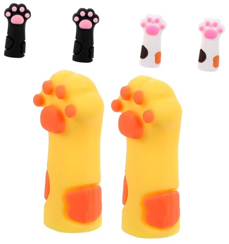 Gatuida 6 piezas Protector Lápices Silicona Gato Tapas Adorables Escolares Infantiles Flexible Resistente para Evitar Roturas