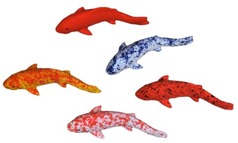 Quweiz 5 Pcs Resin Fake Fish, Artificial Koi Aquarium Decor,Mini Ornament Artificial Small Fish, Garden Pond Decoration Accessories