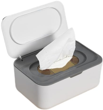 Contenitore per salviette umidificate, dispenser per salviette umidificate, tovaglioli in tessuto, scatola portaoggetti, contenitore per per pannolini per bambini, grigio, porta i