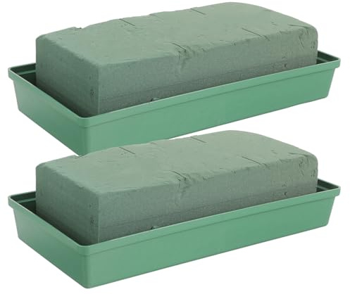 Alipis 2 Pezzi Supporto per Composizioni Floreali da Tomba Fioriera Quadrata in Spugna Modellabile Assorbe Acqua per Fiori Freschi Leggero e Pratico per Decorazioni Cimiteriali e Vasi