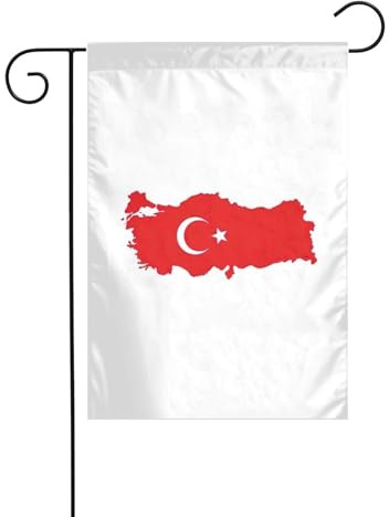 Bandiera della Turchia con mappa stampa verticale su entrambi i lati, 30,5 x 45,7 cm, bandiera decorativa per interni ed esterni, bandiere da giardino