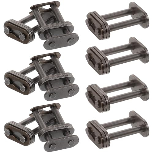 Veemoon Eslabón de Cadena de Liberación Rápida para Bicicleta, Hebilla de Acero Doble Línea 3/8 06b, 10 Piezas, Accesorio Resistente y Compatible para Cadenas de Rodillos Estándar