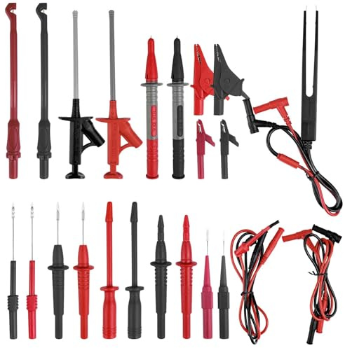 Ravytha Fiche Banane à Pince Crocodile, Pointes de Mesure, Cordons, Sondes, Pinces Crocodiles, Kit de Fils de Test Câble, Cordon Multimètre Testeur Electrique, pour Mesures Électriques Domaines