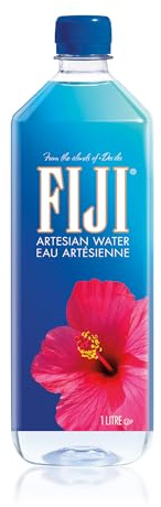 Fiji Water - Eau Artésienne Enrichie en Minéraux Plate des Îles Fidji - Filtration Naturelle, Conditionnée sans Contact avec la Main de l'Homme - lot de 6 Bouteilles PET 1L (6x1L)