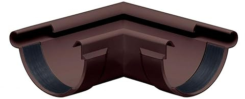 INEFA Canalón Ángulo 90 grados semicircular exterior, PVC 100mm rebordemarrón oscuro exterior, pieza de unión canalón accesorios,made in Germany