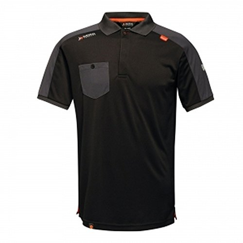 Regatta Homme de Travail Homme Tactical Threads Évacuant Rapidement L'humidité Offensive T Shirts Polos Vests, Noir, L EU