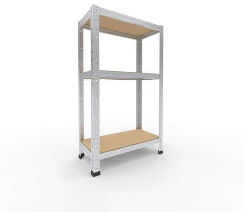 shelfplaza Home 100x60x30cm Schwerlastregal verzinkt mit 3 Böden x 175kg | Kellerregal · Lagerregal · Metallregal · Regale für Kellerraum · Steckregal · Abstellraum Regal