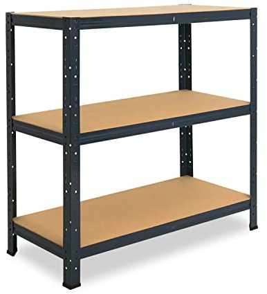 shelfplaza Home 100x80x60cm Schwerlastregal anthrazit mit 3 Böden x 175kg | Kellerregal · Lagerregal · Metallregal · Regale für Kellerraum · Steckregal · Abstellraum Regal