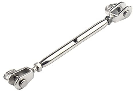 Tenditore in acciaio INOX 304 M10 con corpo chiuso a ganasce per sartiame, vite a forcella saldata lucida per applicazioni marine, vela, nautica e industriali