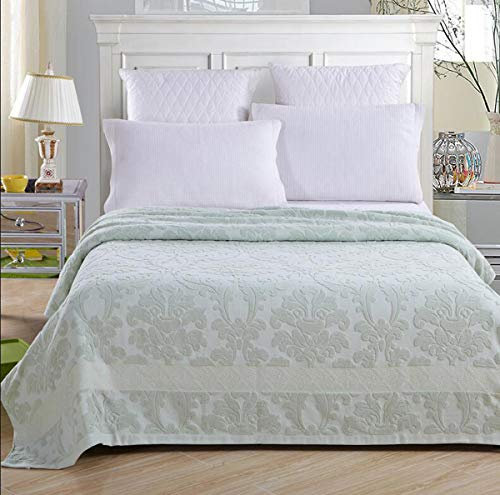 NANXCYR Sommer Betttuch Decke, 200 * 230 cm Leichte Kühlbreath Handtuch Quilt Sommerdecke Klimaanlage Decke aus 100% Baumwolle Frottier,Grün