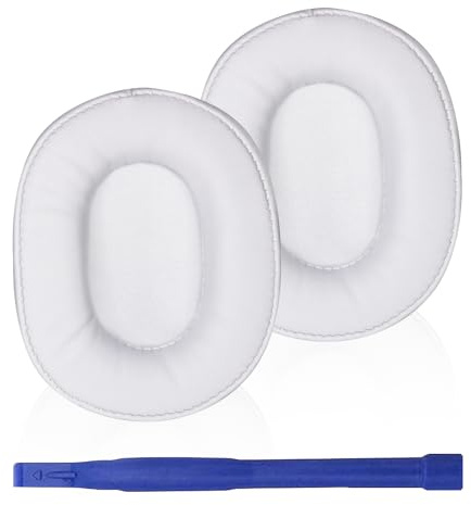 Adhiper Earpads Replacement Earmuffs Ear pads Compatible with Audio-Technica M50X,ATH-M50xBT2,ATH-M50X,M40X,M30X,M20X,M10X Headphones（White）
