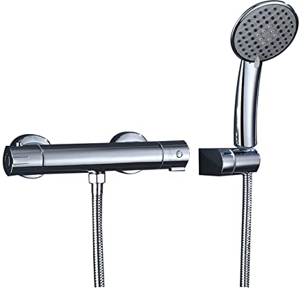 BHBXZZDB Duschsystem Thermostat Duschgarnitur ohne Armatur Duschset Chrom Duschsäule 3-Funktionen Duschkopf mit Schlauch
