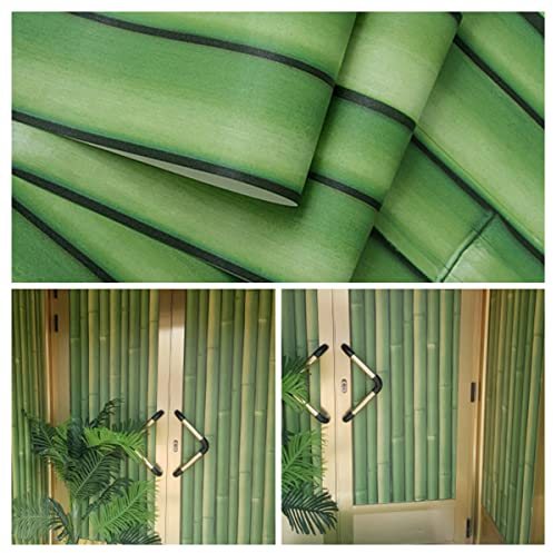 Cozylkx Grüne Bambus Tapete, Selbstklebend, 3d Wandtapete, Abziehen Und Aufkleben, Wasserfestes Kontaktpapier,5m × 45cm