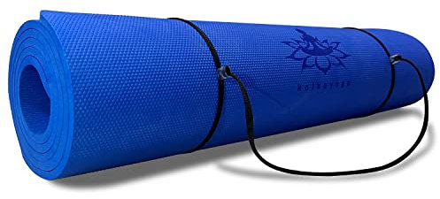 Hatha Yoga Dicke TPE-Yogamatte, 183 x 68 x 0,6 cm, rutschfest, umweltfreundlich, für Yoga, Pilates und Bodentraining (blau)
