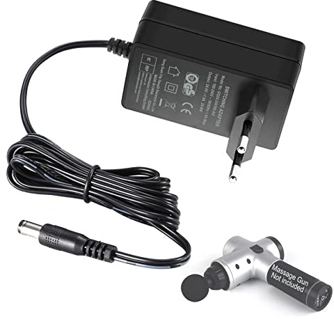 24V Massagepistole Ladegerät, DC 24V/1A oder 25,2V/0,6A EU-Plug 5,5/2,1mm, 24W Stecker-Netzteil für Netzkabel der Massagepistole Muscle Blaster