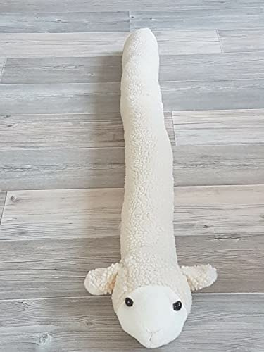 Zugluftstopper Windstopper Türvorleger Zugluft Tiere Plüsch 90cm Energiespar für Tür & Fenster (Schaf)