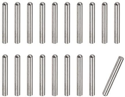 sourcing map 50 Stück Zylinderstifte 3x20mm Passstifte 304 Edelstahl Rundkopf Flachbefestigungselemente