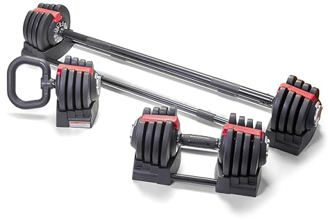 Strongology ELEMENT SET Home Fitness schwarz/rot verstellbare Smart Langhantel/Kurzhantel/Kettlebell von 2kg bis 19kg Trainingsgewichte