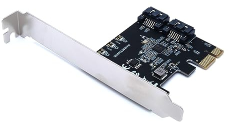 Computer District - Controller-Karte 2 Ports SATA 3 (SATA III) – 6 Gbits – PCI Express 3.0 X1 (PCIe X1 – PCI-E X1) – Chipsatz JMB 582 – Low und High Profile – Windows 7/8/10/11