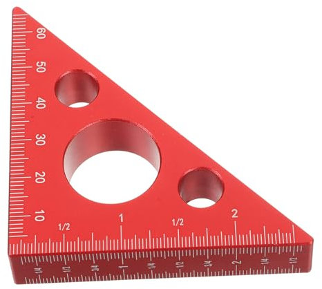 HOMSFOU triangle makramee rot zeichendreieck Metrisch die rot zimmermannshammer werkzeug Aluminiumlegierung Dreieckiges Lineal Tischler Lineal Herrscher 3d Höhenmesser